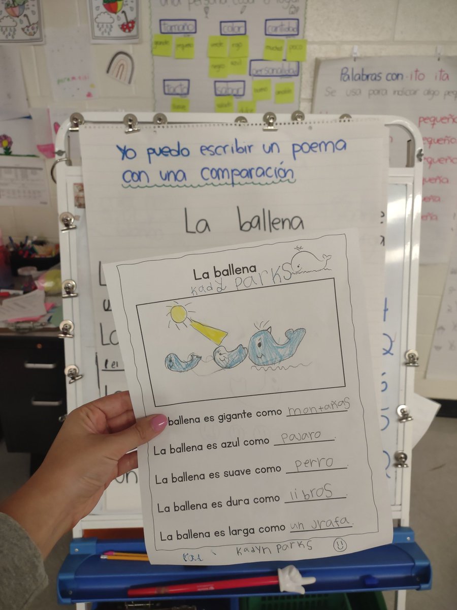 Ms_DelCastillo's tweet photo. I couldn't be more proud of my kiddos 🥺❤️ here are some of their writing master pieces! Poema "La Ballena" 🐳

@IreneZamoraSoto 
@ParticipateLrng 
@CabCoSchools 
@WolfMeadowElem https://t.co/wNRpvGLBBv
