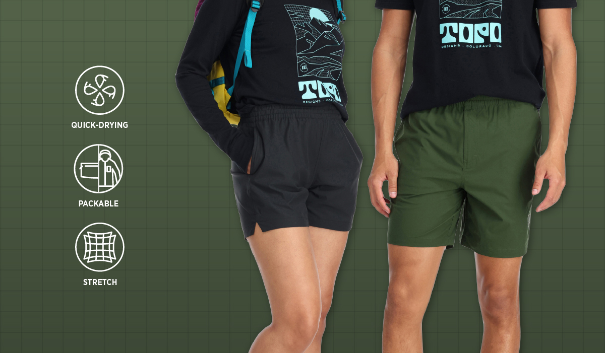 TopoDesignsUSA's tweet photo. NEW IN: Tech Shorts Lightweight

These ultra techy shorts are designed to pack into their own pocket, so you can take them anywhere, and 4-way stretch makes them super comfy, so you’ll actually want to. https://t.co/e6qisgLdsn

#thenewoutdoor https://t.co/IUesefuPtz
