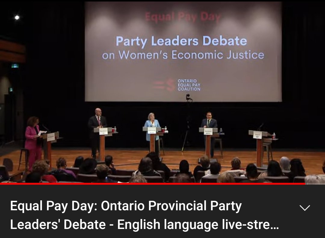 ON Party Leaders' Debate happening right now! A historic event for #EqualPayDay 

Stream it live:
➡️ YouTube EN: youtu.be/WiH_ez2nMdc
➡️ YouTube FR: youtu.be/lUk8LYQi3IU
➡️ Facebook EN: fb.me/e/3bcz2hzmD
➡️ Facebook FR: fb.me/e/4jUWgKPm5