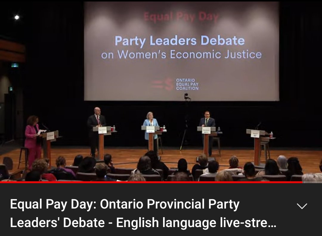ON Party Leaders' Debate happening right now! A historic event for #EqualPayDay Stream it live: ➡️ YouTube EN: youtu.be/WiH_ez2nMdc ➡️ YouTube FR: youtu.be/lUk8LYQi3IU ➡️ Facebook EN: fb.me/e/3bcz2hzmD ➡️ Facebook FR: fb.me/e/4jUWgKPm5