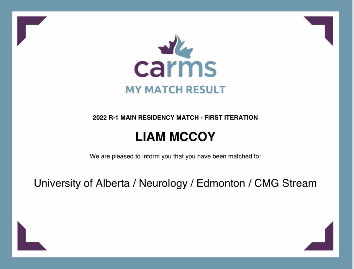LiamGMcCoy's tweet photo. Excited to be returning home to @UofA_Neurology @NMHI_UofA! Thankful to my many mentors and supports over the past four years, and eager for what comes next. #Carms2022 https://t.co/MK0YmJFSdX