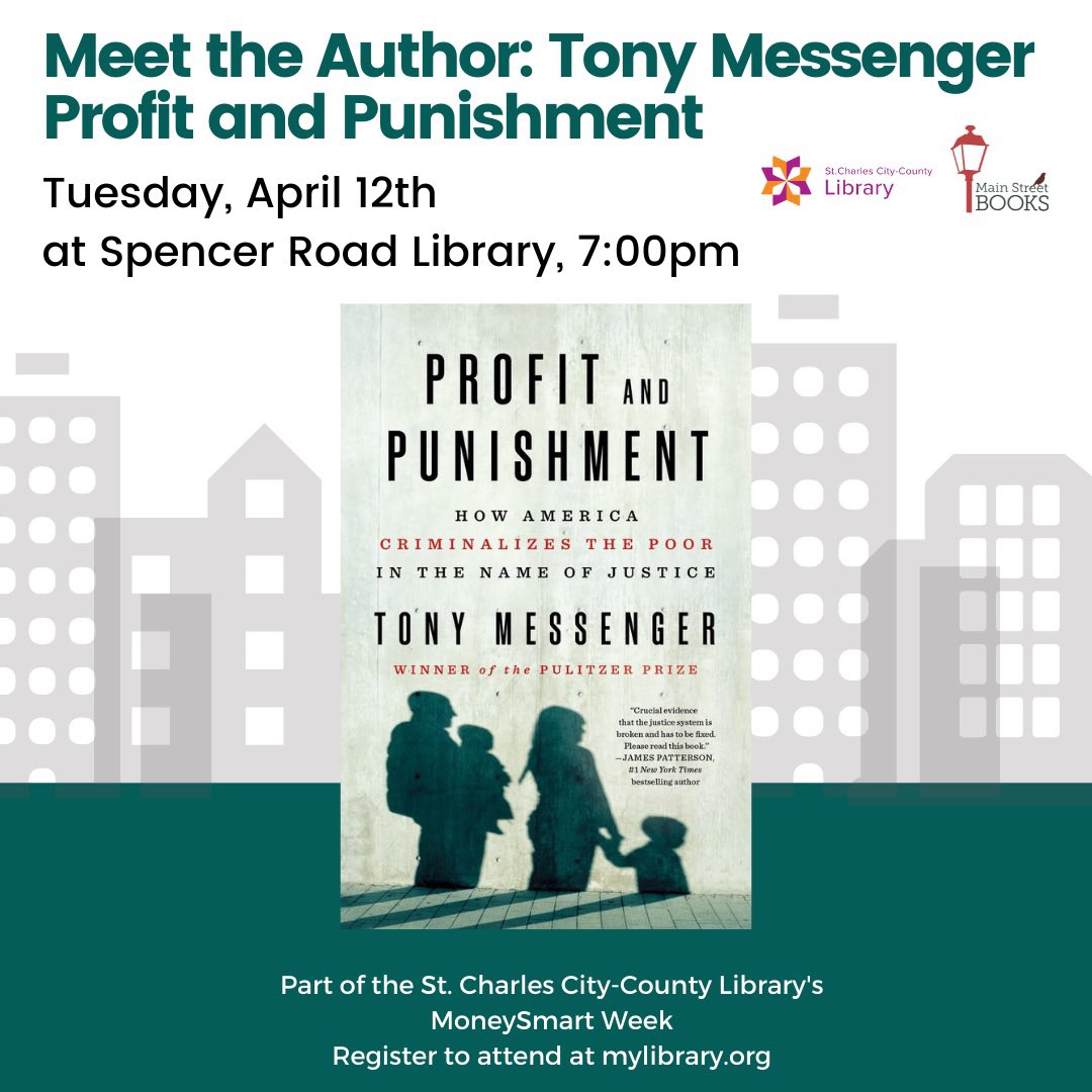 mainstreetbooks's tweet image. For the first time in over two years, Main Street Books is back at @visitmylibrary &amp;amp; we could not be happier! We&apos;re here tonight with Pulitzer Prize-winning author @tonymess &amp;amp; his book PROFIT AND PUNISHMENT. Join us at Spencer Road Library at 7pm! #authormeet