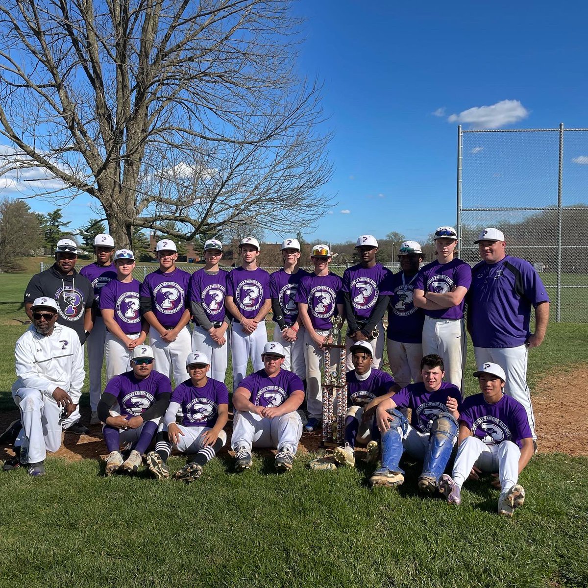 PikesvilleA's tweet photo. Congratulations to Pikesville Baseball for taking 1st in the Jackie Robinson tournament at RandallstownHigh. Love the number tribute! 💜 42 ⚾️ https://t.co/ZcTbBOlLxg