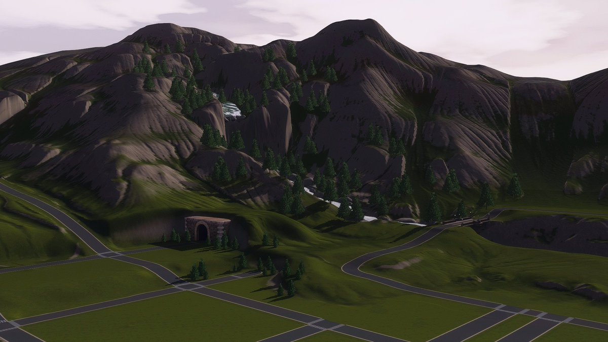 boringbonestv's tweet photo. Due to the terrain we had to make small design changes in this region. The result will be amazing either way! I like how it is at the moment. And you? #TheSims3 #Pleasantview #BoringBones https://t.co/gWZBTqjkp3