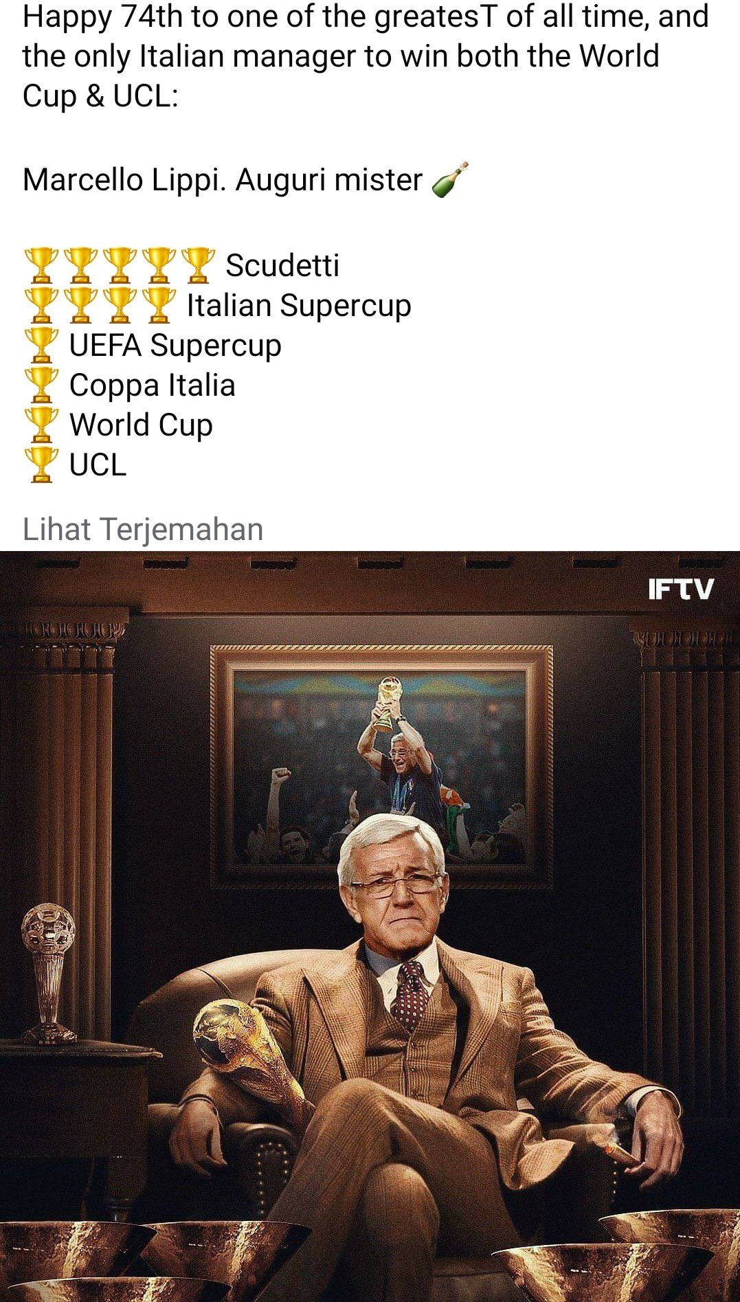 Happy Birthday Legend   The Class Of Marcello Lippi is one of my favourite Coach in the World 