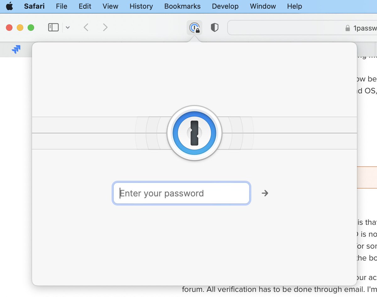 tuwitku's tweet photo. @1Password how to unlock 1Password Safari Extension using touch ID? https://t.co/VnTZ9H31ba