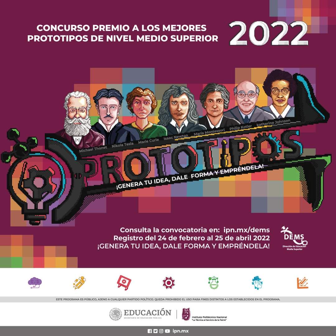 El <a href="/IPN_MX/">IPN</a> organiza el Concurso para premiar a los mejores Prototipos de alumnos del NMS. 🦾🔋🧬⚙️🔧🛰️

Estudias en un CECyT y traes el talento creativo? Animate a participar!

Checa la Convocatoria en: ipn.mx/dems

#InfoSMI #Politécnico #Ingeniería #Innovación