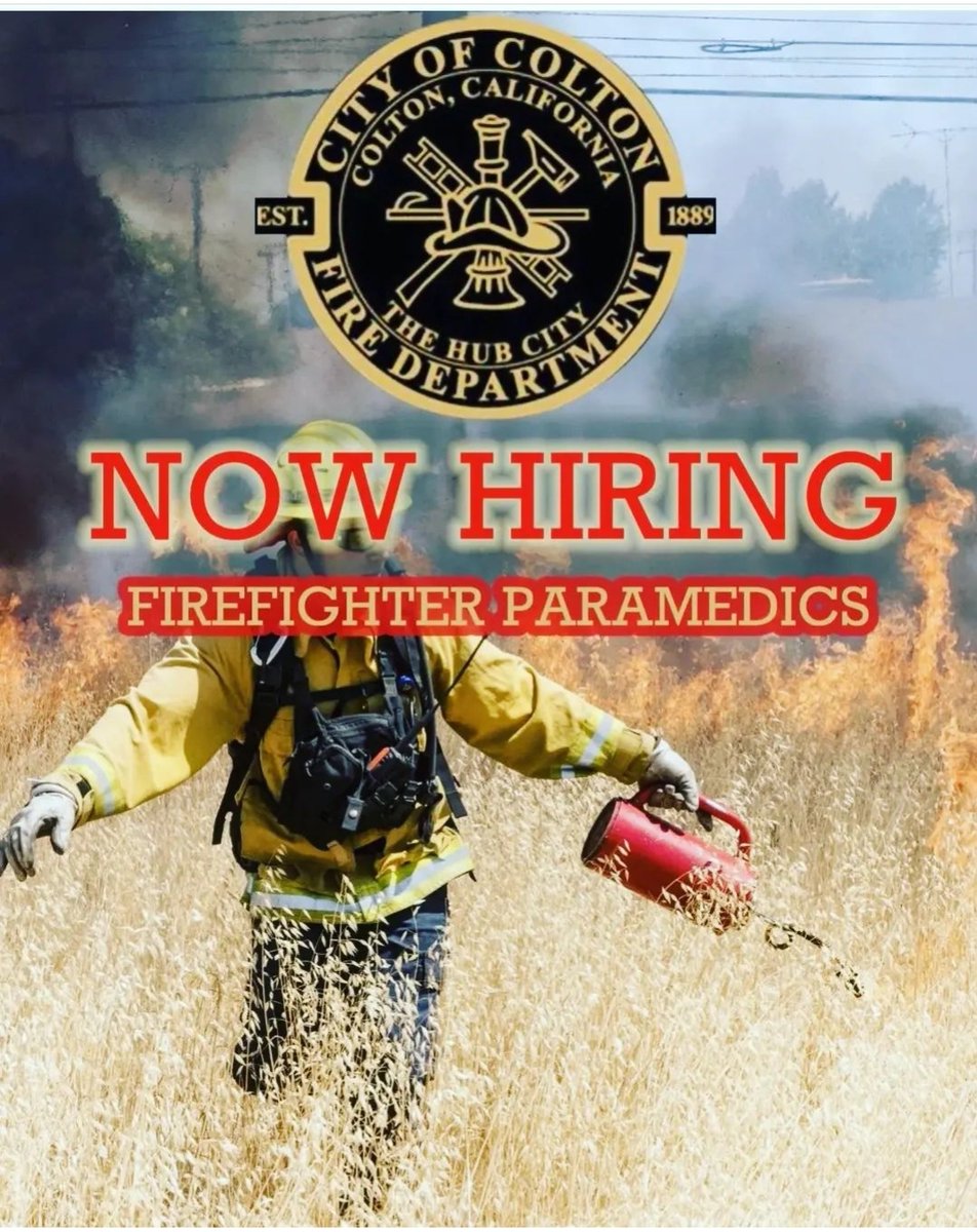 Colton_HR's tweet photo. The City of Colton is hiring for:
- Fire Engineers🧑‍🚒 
- Firefighter Medics 👨‍🚒
Link in the bio to apply and learn more about these positions, plus our new ➡️HIRING BONUS!⬅️
#coltonca
#coltonjobs
#coltonfire
#cityofcolton https://t.co/Qklsk4Y8L2