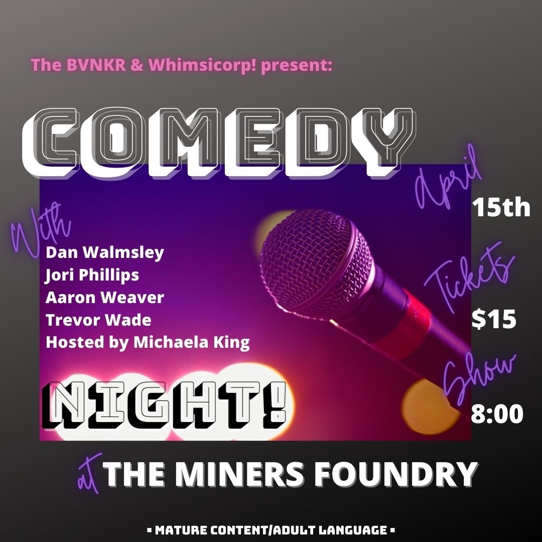 minersfoundry's tweet image. Last one folks of the season! Don't miss a night of COMEDY! ✨🎤
⁠
*Adult language/mature content*⁠
⁠
📍 Friday, April 15
Doors 7pm, Show 8pm⁠
Osborn/Woods Hall at the Miners Foundry⁠
$15 | Cabaret Table Seating⁠
⁠
🎟 eventbrite.com/e/comedy-night…