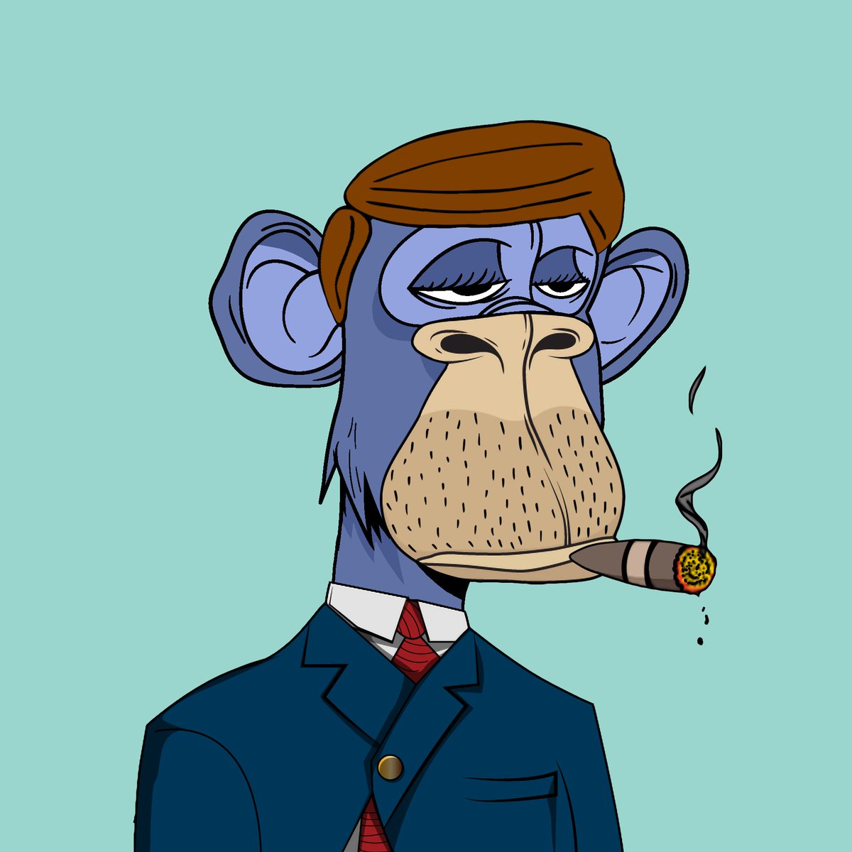 My AVAC RAS Purser w/ Iceburg Fur and a Cigar. He is not entertained by your shenanigans. 

#avac #metaverse #atlanticvoyageapeclub <a href="/AtlanticApes/">芽李</a> #BlueChipNFT
