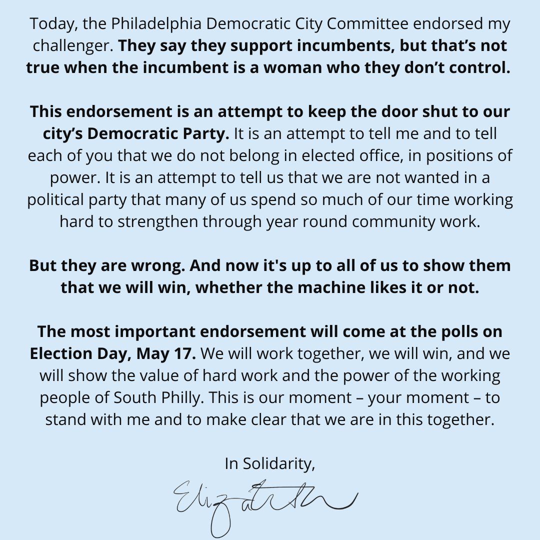 Elizabeth Fiedler Fiedler4philly Twitter