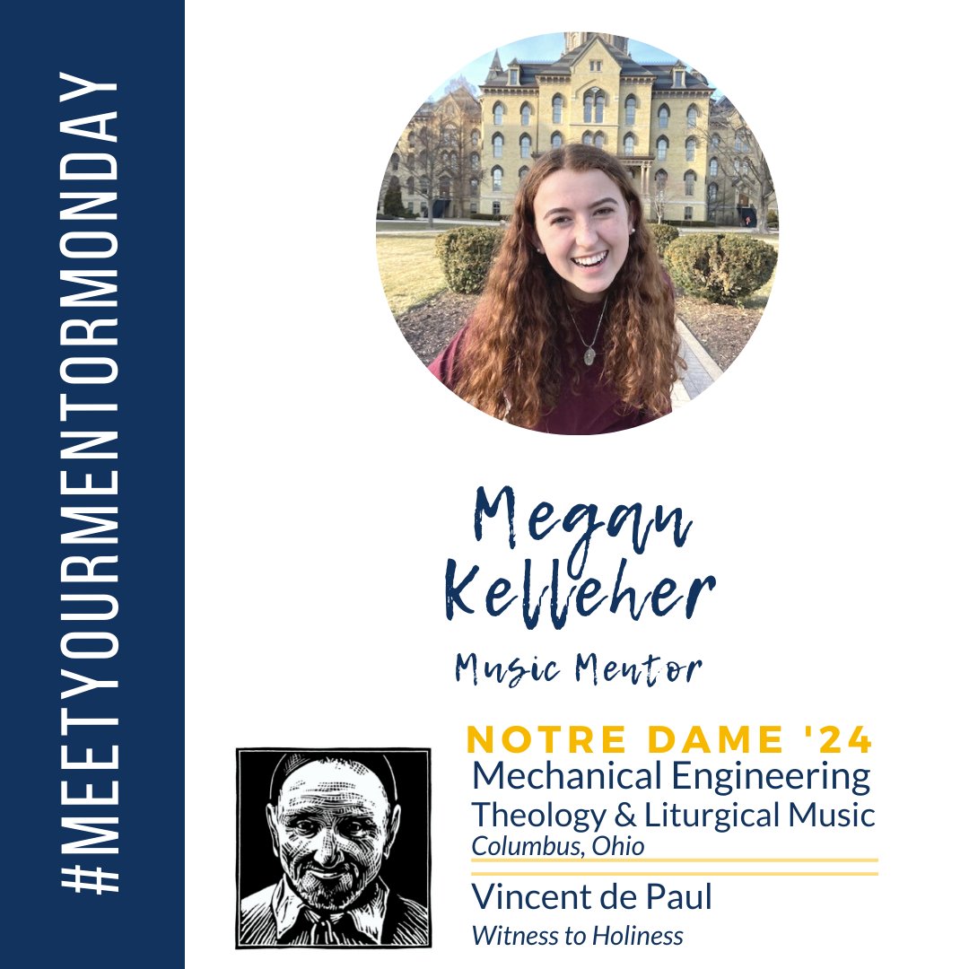 Meet Megan Kelleher, Music Mentor! 
"I am so excited to engage all of the participants through music, prayer, and a lot of fun!  I can't wait to build a vibrant community this summer at Notre Dame!"  #NDVision #MeetYourMentorMonday <a href="/McGrathND/">McGrath Institute for Church Life</a>