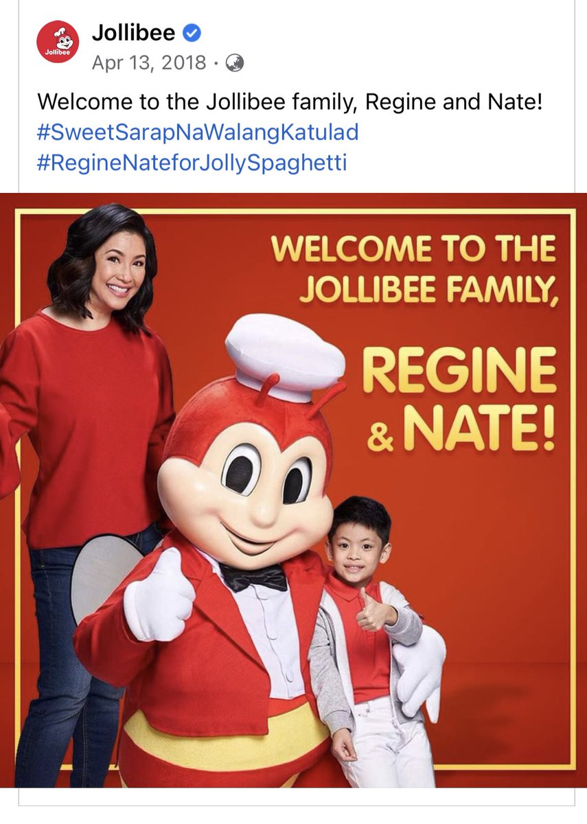 MenchieTeofisto's tweet photo. Happy Anniversarey Queen @reginevalcasid &amp; @Jollibee 💝 4 years and counting 🙏🙌☝️ https://t.co/dZjLffNpEP