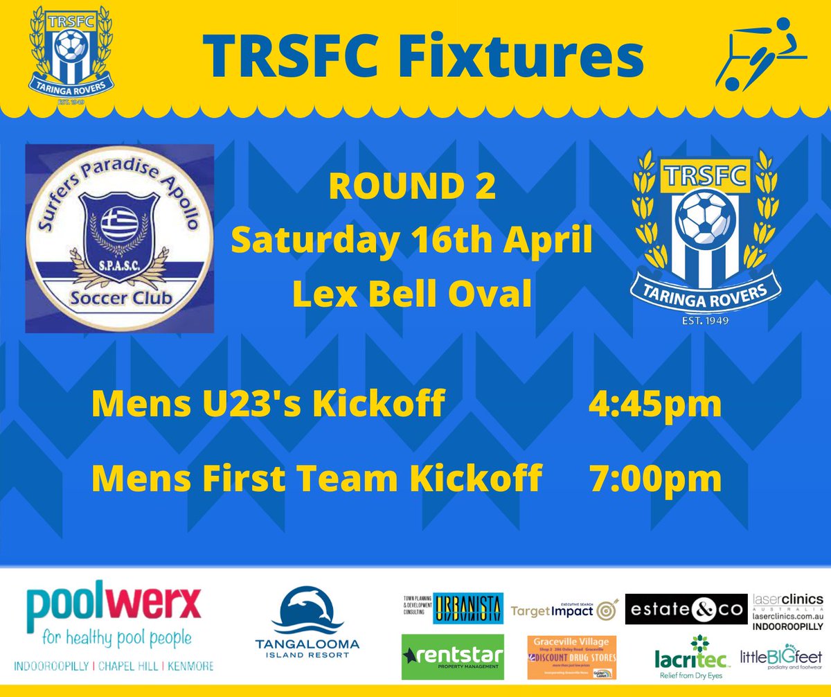 This Saturday our FQPL men travel down the coast to face top of the ladder Surfers Paradise Apollo in what is sure to be a good challenge for our Rovers. 
#COYR