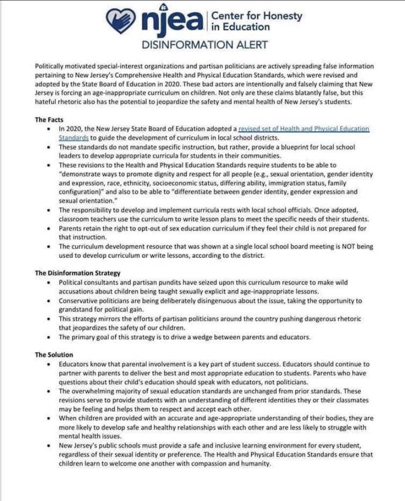 Mel_M116's tweet photo. I love when the NJEA fact checks. Just waiting for a statement from @SenMTeresaRuiz as she was the Senate Education Committee Chair, 2020-2021. #DefundtheNJEA #onememberatatime https://t.co/tGHAF8pyHf
