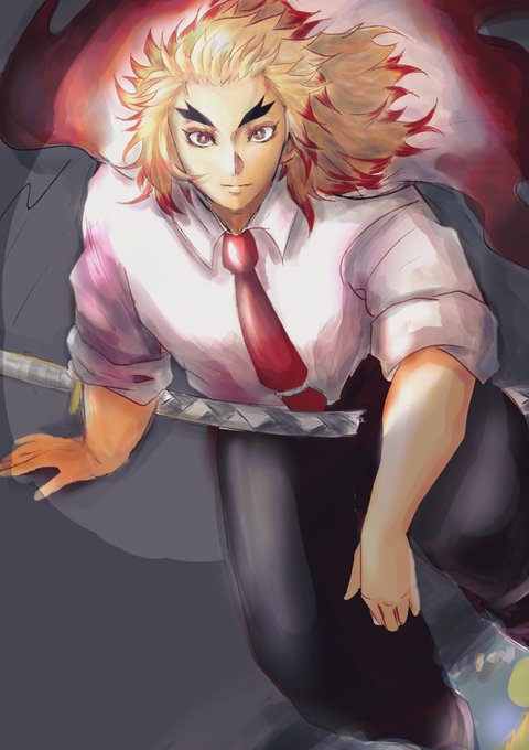 白組🏳さんがTwitterに投稿した煉獄杏寿郎(鬼滅の刃)のイラスト。