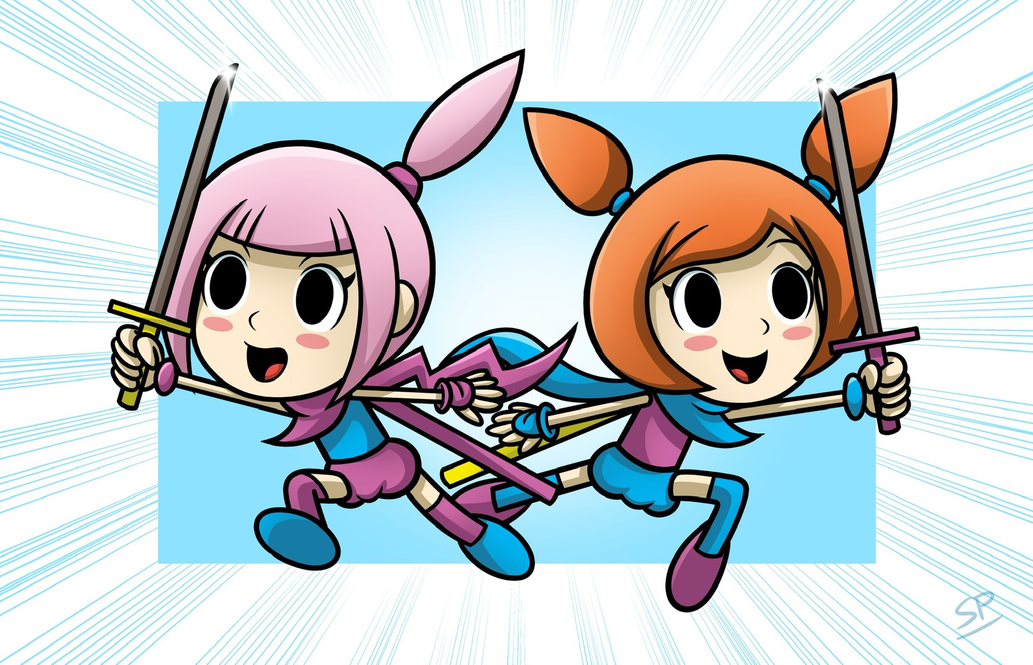 SP on Twitter: "Kat and Ana Commission for @AnimationFan15 ^^ #WarioWare  #Nintendo https://t.co/z8owpGRzRm" / Twitter