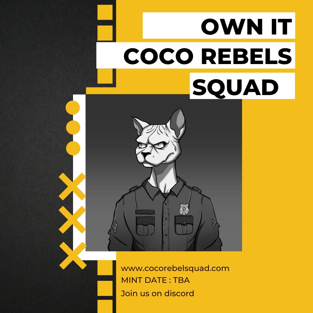 cocorebelsquad's tweet image. 🔥Get Your WHITELIST spots 🔥😺

✅1.Join Discord discord.gg/nzDzvey394

✅2.Follow : 
@cocorebelsquad

✅3.  Like and Retweet 

✅4. Drop your wallet id on our discord.

🔥100% whitelisted 🔥

#NFTs #NFT #NFTGiveaway #NFTdrop #NFTWhitelist #Whitelist #WhitelistGiveaway