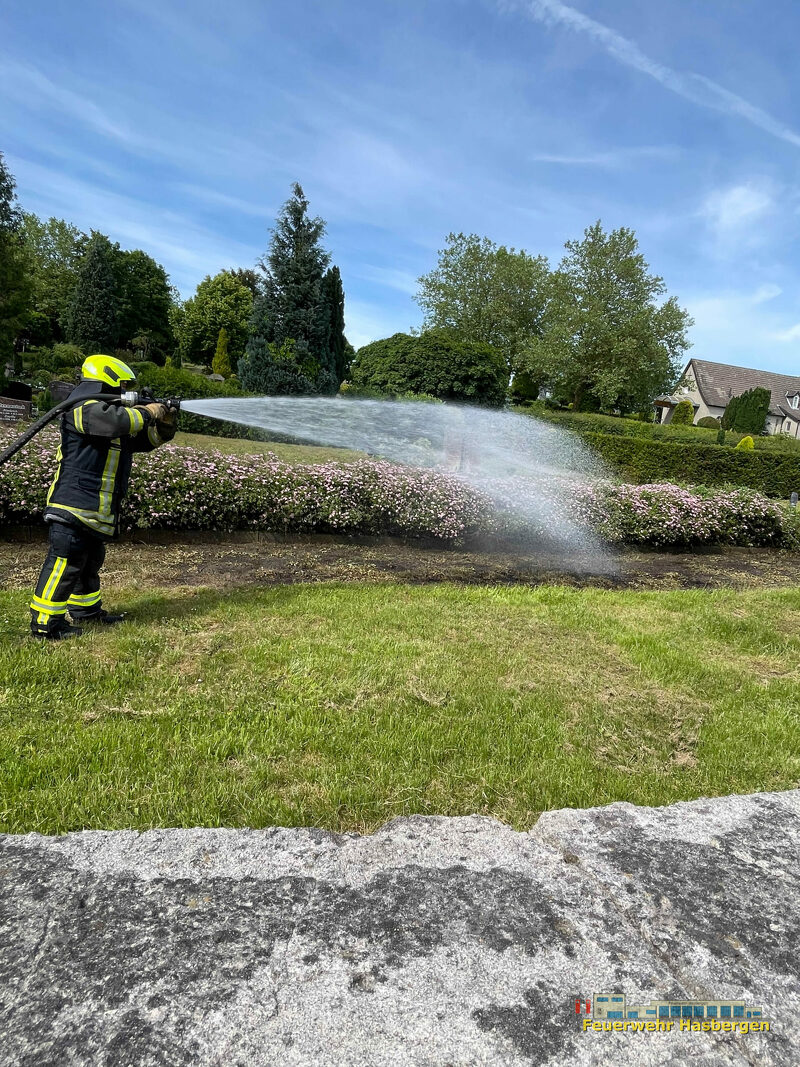 FF_Hasbergen's tweet photo. Zum ersten Flächenbrand in diesem Jahr wurde die Feuerwehr Hasbergen alarmiert. In Hasbergen, in höhe der Schulstraße brannte eine kleine Fläche.

Das Feuer konnte schnell gelöscht werden.

Der Einsatz war nach 20 Minuten beendet.

https://t.co/pof7GMzosE https://t.co/P8aKDL7qyG