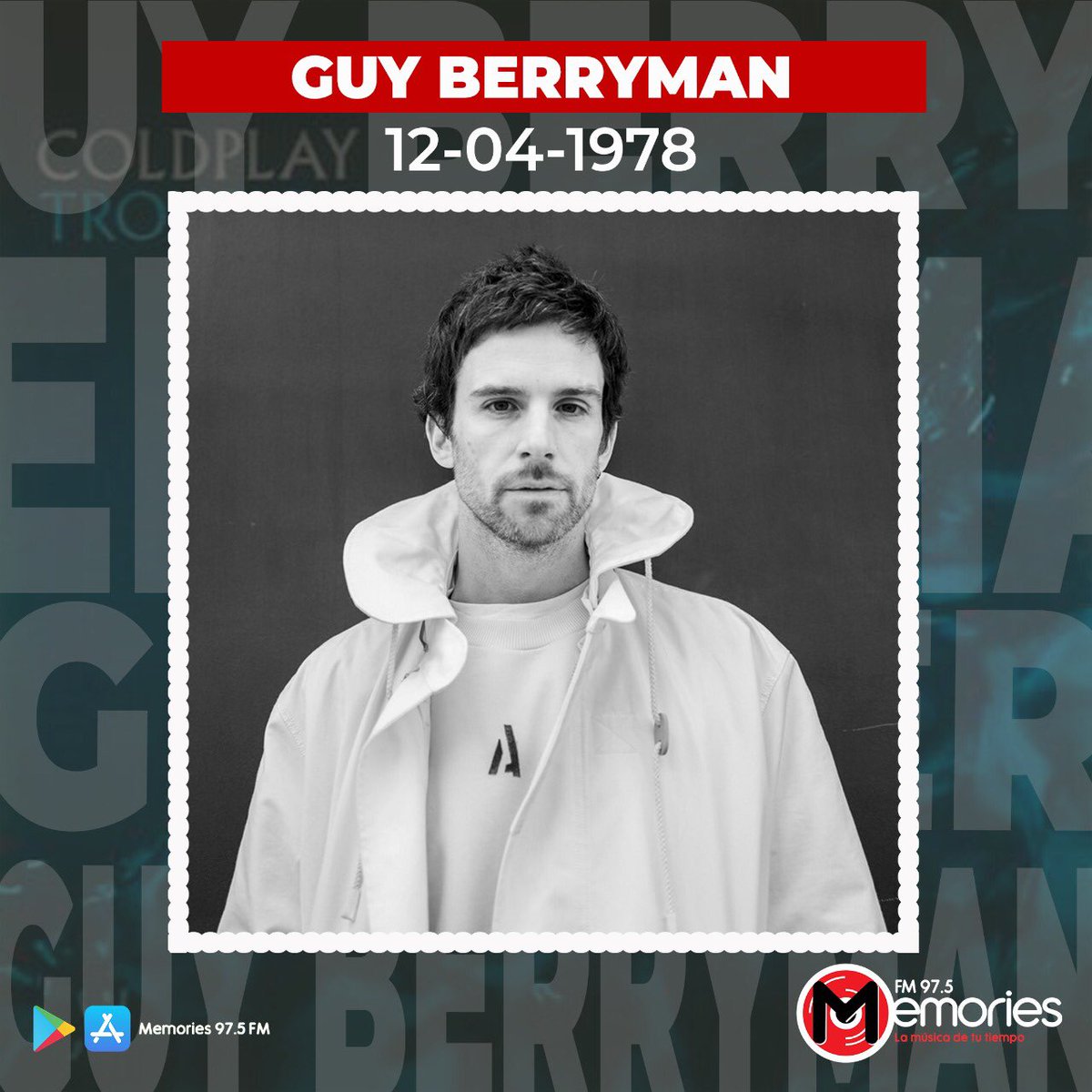 memories975fm2's tweet photo. #undiacomohoy pero 1978 nació Guy Berryman, bajista británico de rock alternativo conocido por ser uno de los integrantes originales de la banda Coldplay.😍🎸✨ #guyberryman #coldolay #memories #lamusicadetutiempo
📻 Sintoniza la 97.5 FM
🎧 Seguinos en redes https://t.co/GqvJTfdSp2