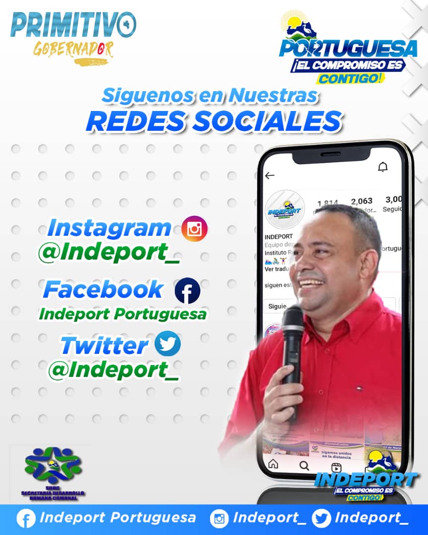 Indeport_'s tweet photo. Siguenos en Nuestras Redes sociales. #indeport
@PrimitivoPsuv
@EnzoCavalloR _*#PortuguesaElCompromisoEsContigo
_*#SemanaSantaPortuguesa2022_ https://t.co/bJM4WAH7Hs