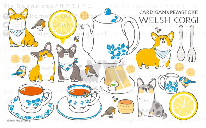 喫茶店の日のコーギーと鳥たち
#喫茶店の日 