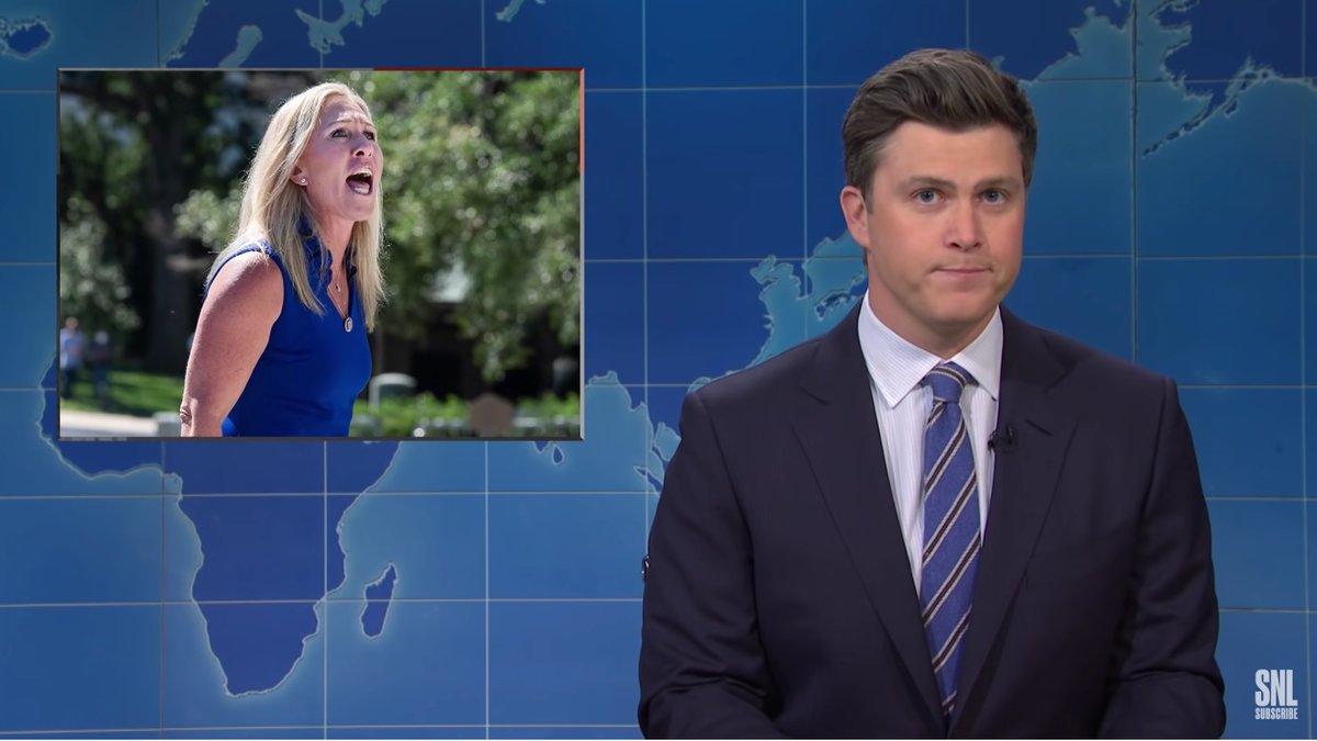 “Health officials in DC confirmed a fox that bit a congressman near the Capitol had rabies. Officials suspect the fox contracted rabies when it was bitten by Marjorie Taylor Greene.”

- Colin Jost, SNL Weekend Update https://t.co/TXGFHsDWrd