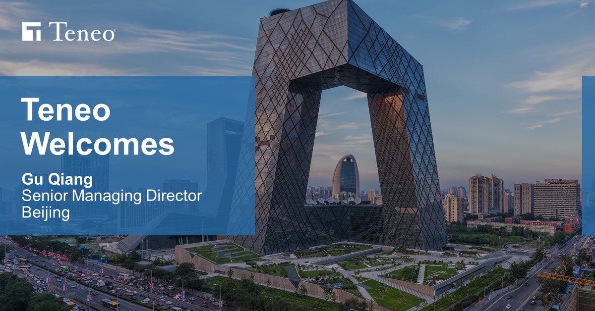 Teneo's tweet photo. Please join us in welcoming Gu Qiang as a Senior Managing Director leading the firm’s Beijing office. With over 20 years of experience, Qiang will lead Teneo’s Government Affairs practice in the Chinese market. https://t.co/7QOGh0CCz1 https://t.co/2eooOJ9Zmo