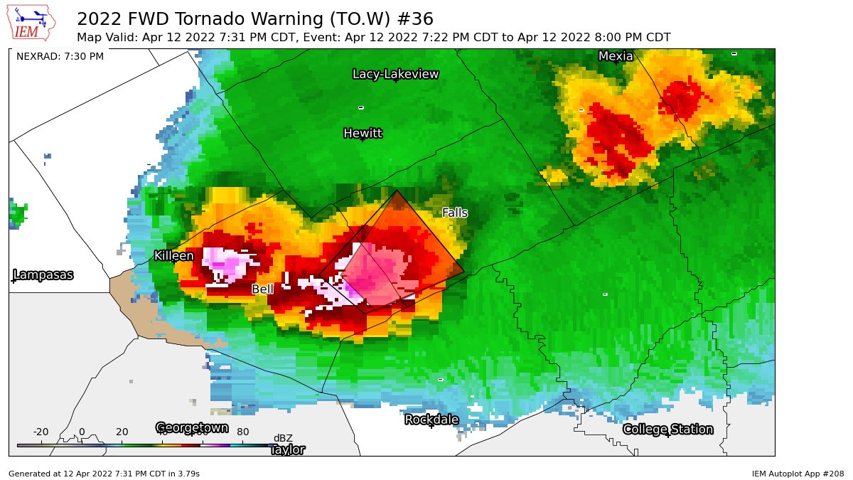 FWD continues Tornado Warning [tornado: OBSERVED, hail: 1.75 IN] for Bell, Falls [TX] till 8:00 PM CDT mesonet.agron.iastate.edu/vtec/f/2022-O-…
