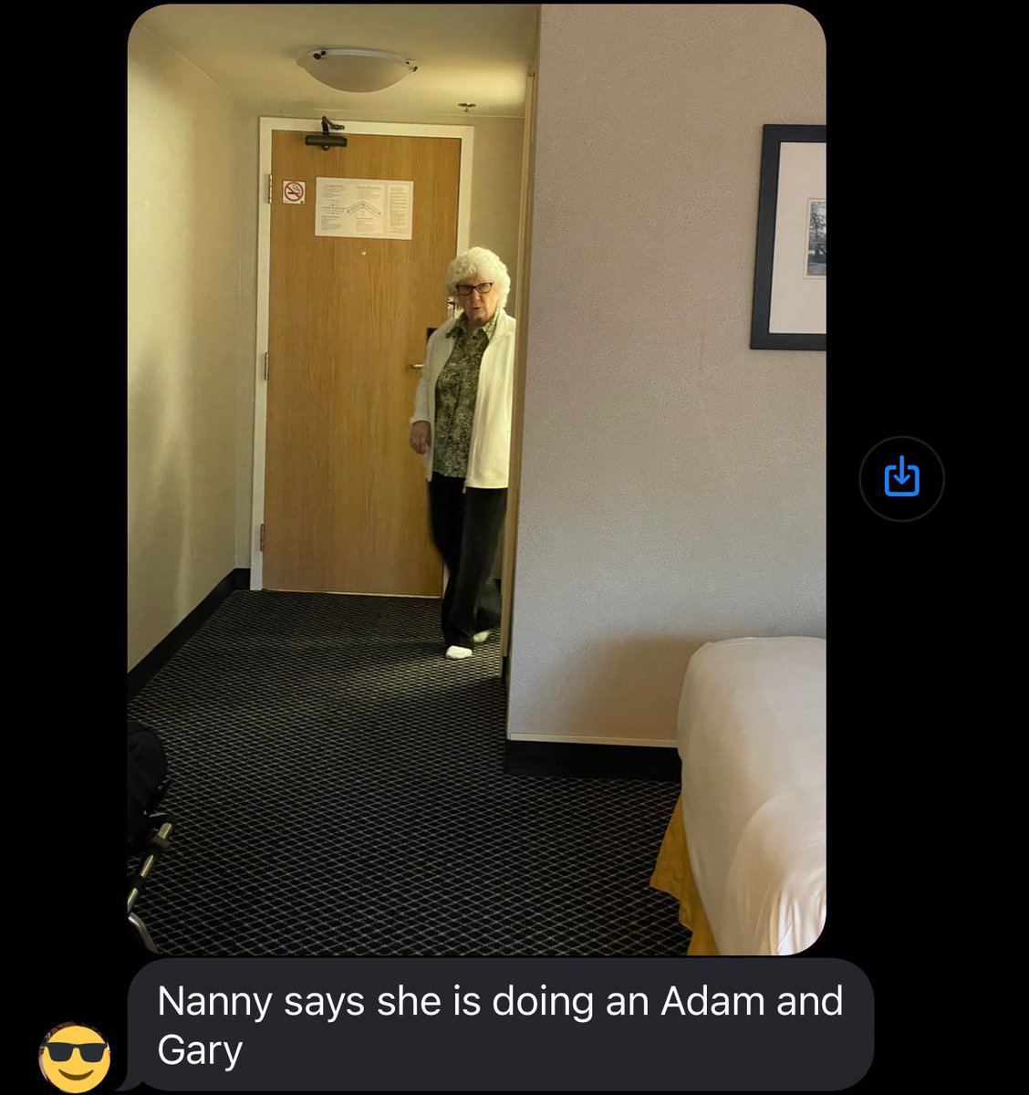 IcePrincessKCL's tweet photo. I had to share this with you gents @oohgaryc @adamhattan My nan is with my mom at a hotel and she said she had to be like Adam and Gary! https://t.co/XzFVEgT6Z4