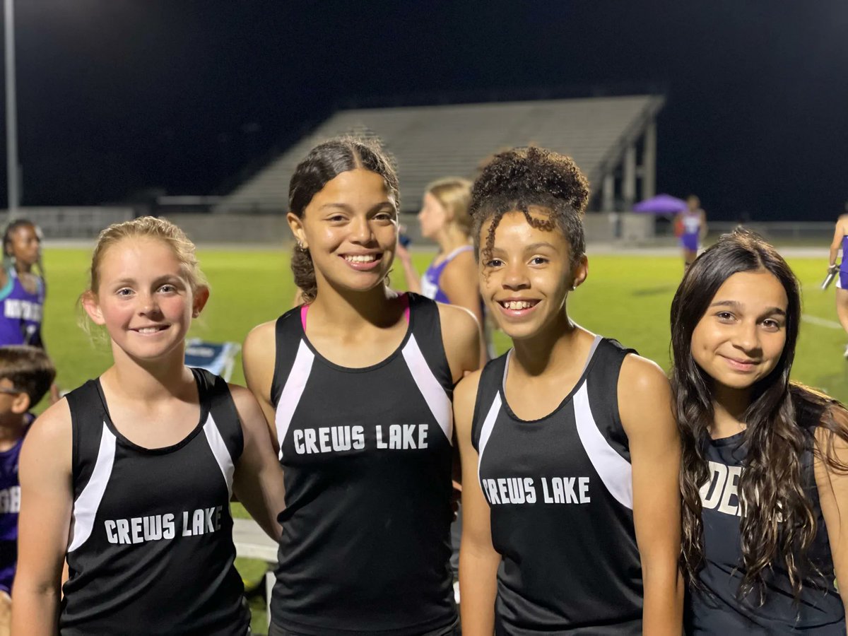 ClmsRaiders's tweet photo. Girls Track &amp; Field Medley team, was victorious tonight! https://t.co/t71s1OUhPj