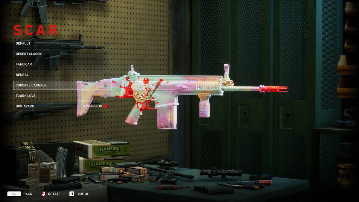 xostacyftw's tweet photo. The new @back4blood weapon customization skins are enough to make a grown woman cry. I am OBSESSED! #B4BToT https://t.co/VAp3EqTBlN