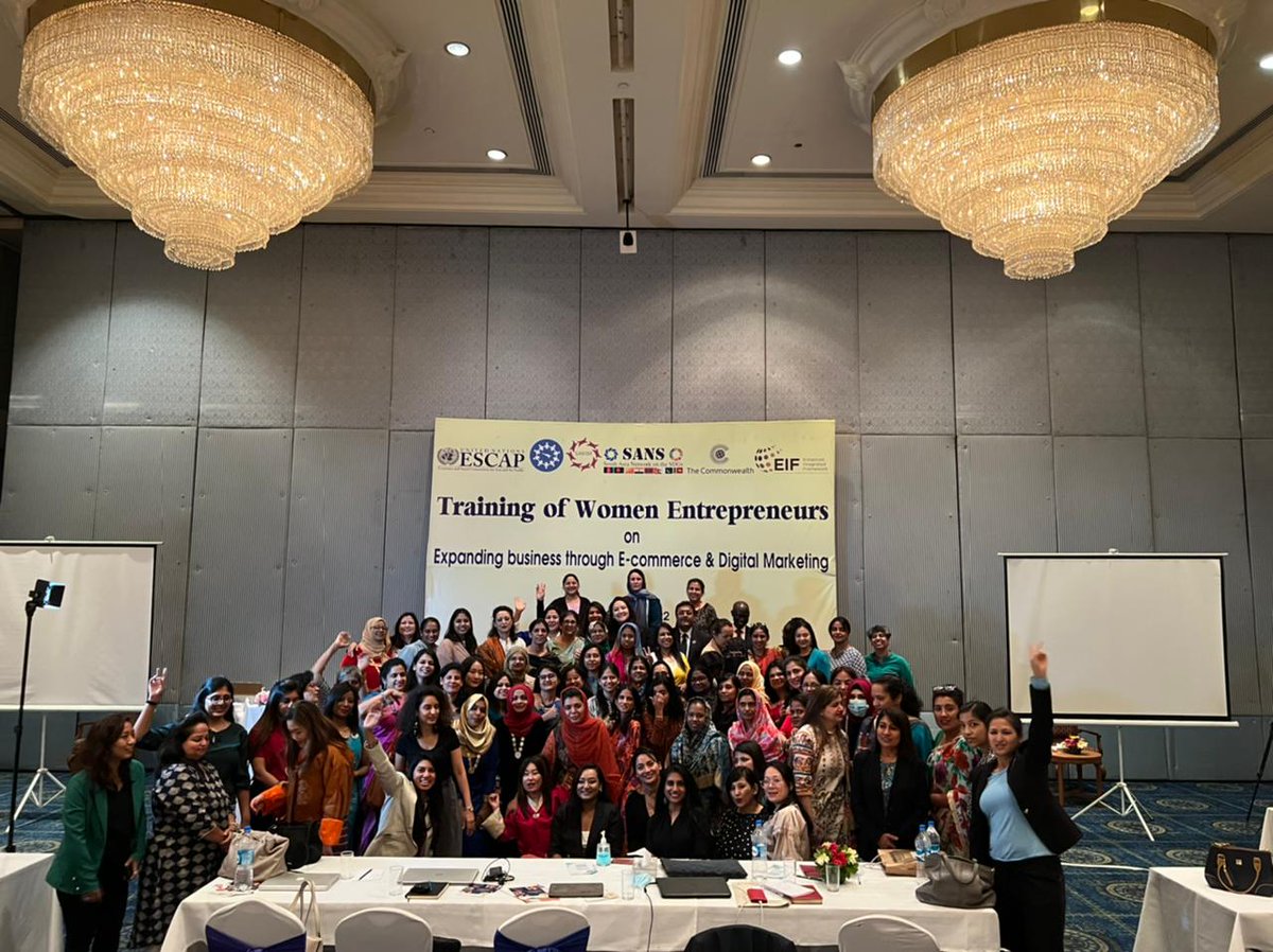 SSWA_UNESCAP's tweet photo. Wonderful response to three day training of #southasia #Women #Entrepreneurs on expanding business through #ecommerce & #DigitalMarketing with great networking sessions
@UNESCAP
@RajanRatna
#SANSSDGProject
@EIF4LDCs @commonwealthsec @Suveera18 @Wesellonlineorg @deepalishital https://t.co/8IlG6xRUYd