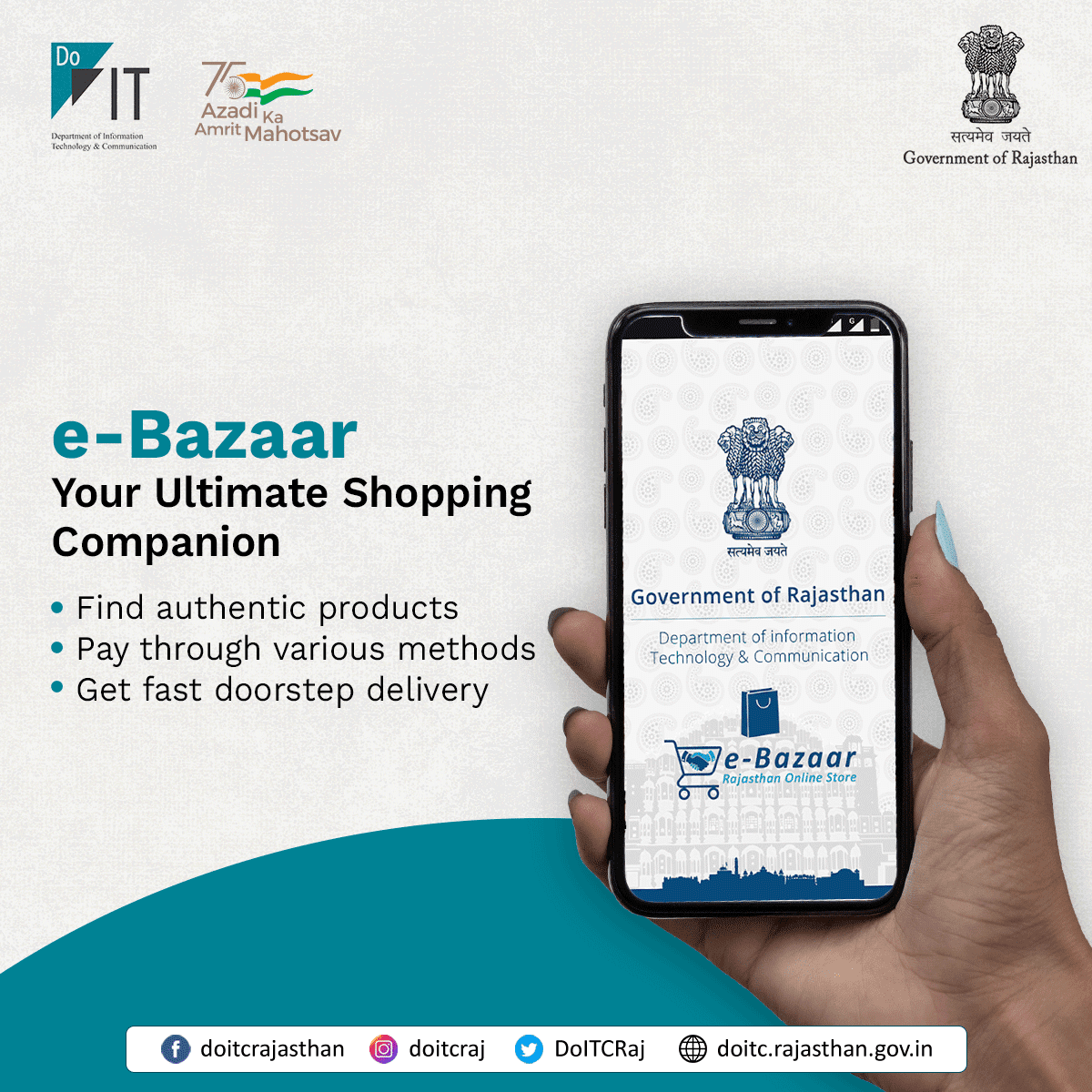 DoITCRaj's tweet photo. e-Bazaar is your ultimate shopping companion as it delivers authentic products in a stipulated time and gives you a wonderful online shopping experience📱
#eBazaar #DoITC https://t.co/G1HfSYicHt