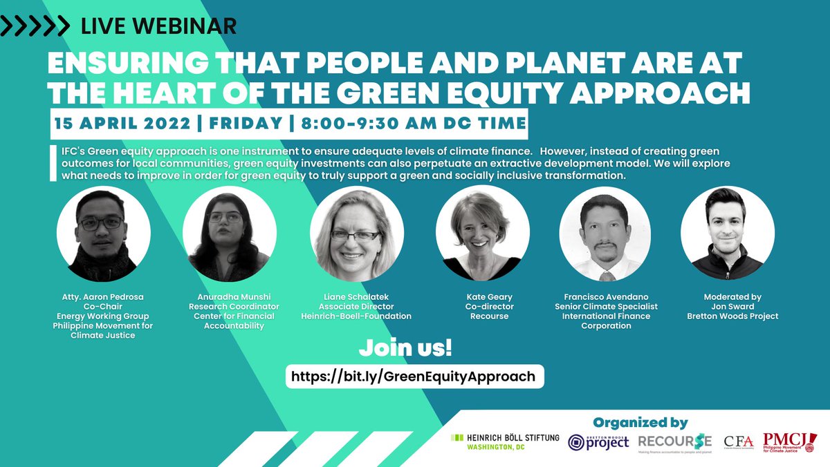 RecourseTeam's tweet photo. 🌏What does it take for the GEA to be #TrulyGreen?
📣📣📣Join us for a #CSPF panel on ensuring people and planet are at the heart of @IFC_org's #GreenEquityApproach!
🗓️ April 15, 08:00-09:30 ET | Watch Live: https://t.co/HpBrsUsKOr https://t.co/pXXFkVLCWO