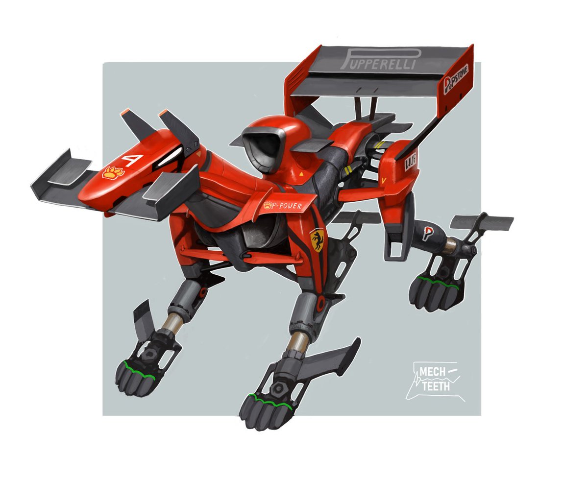 MechTeeth's tweet image. Hello #PortfolioDay 

I like to draw cool robodogs, big mechs (with teeth) and some cute Titanfall fan art.