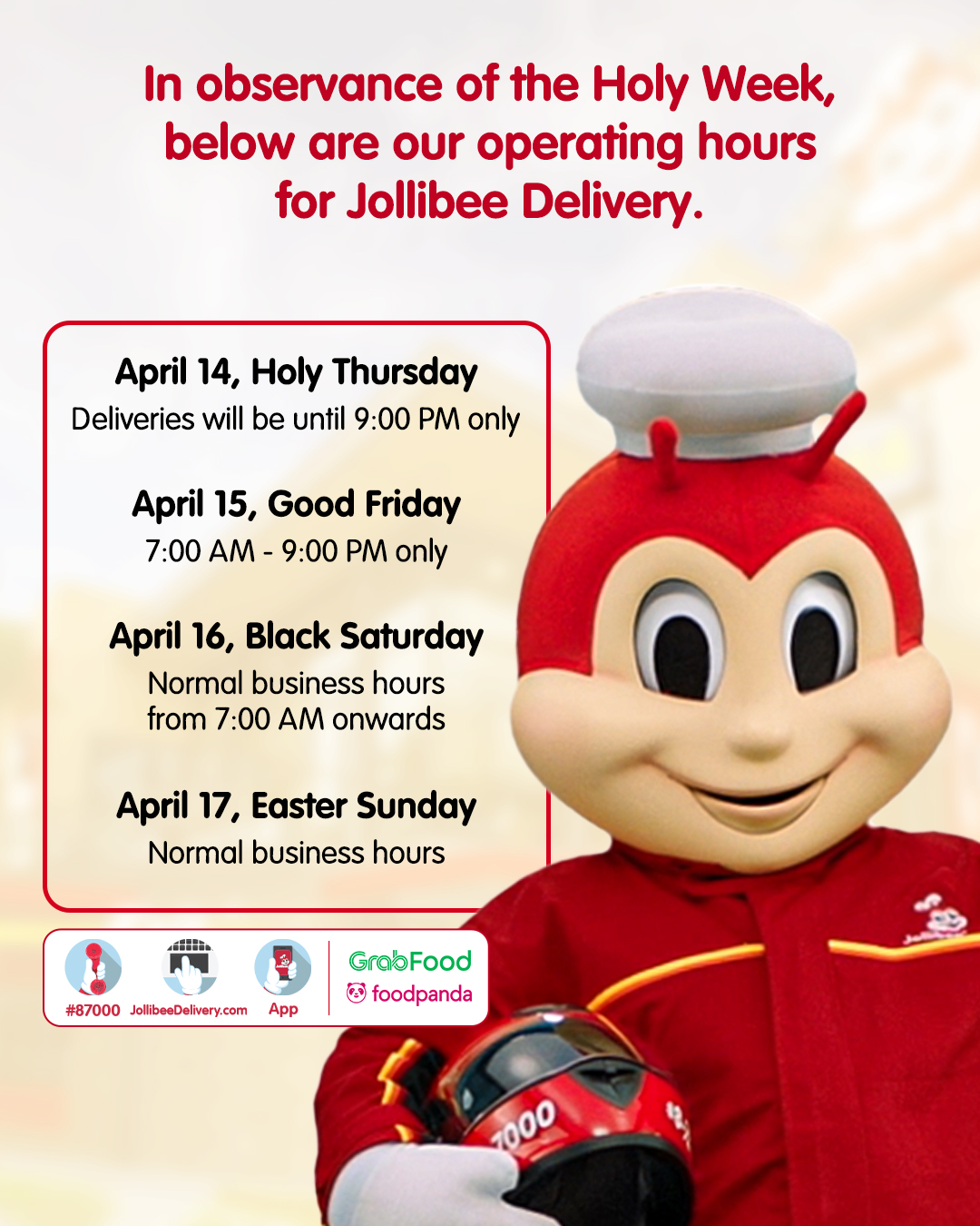 Jollibee 2024 delivery number