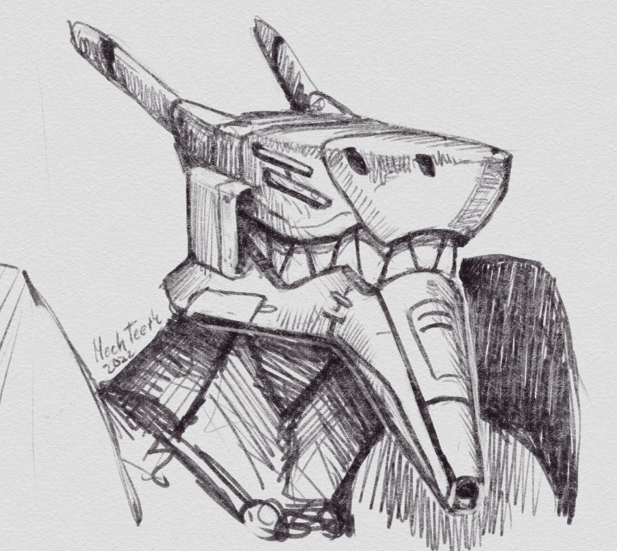MechTeeth's tweet image. Hello #PortfolioDay 

I like to draw cool robodogs, big mechs (with teeth) and some cute Titanfall fan art.