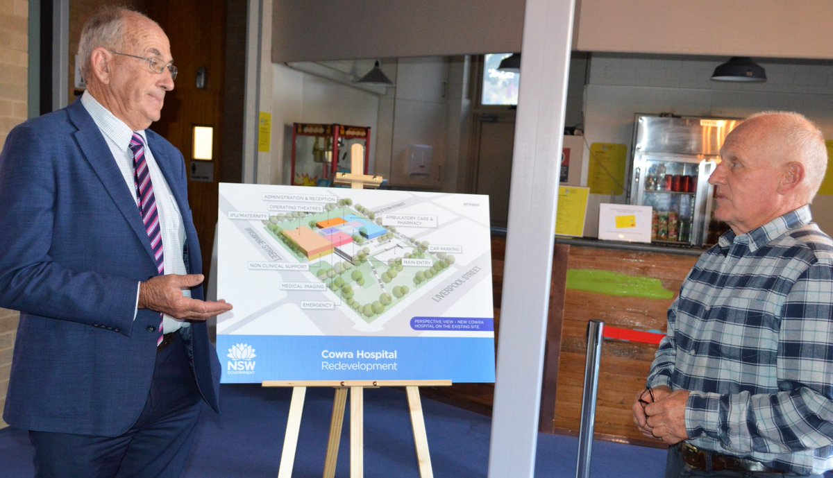 Cr Bill West and local Dr Peter Davidson are concerned that the Master Plan for Cowra’s new hospital falls well short of what the community needs. 
Read more: cowracouncil.com.au/News/Latest-Ne…