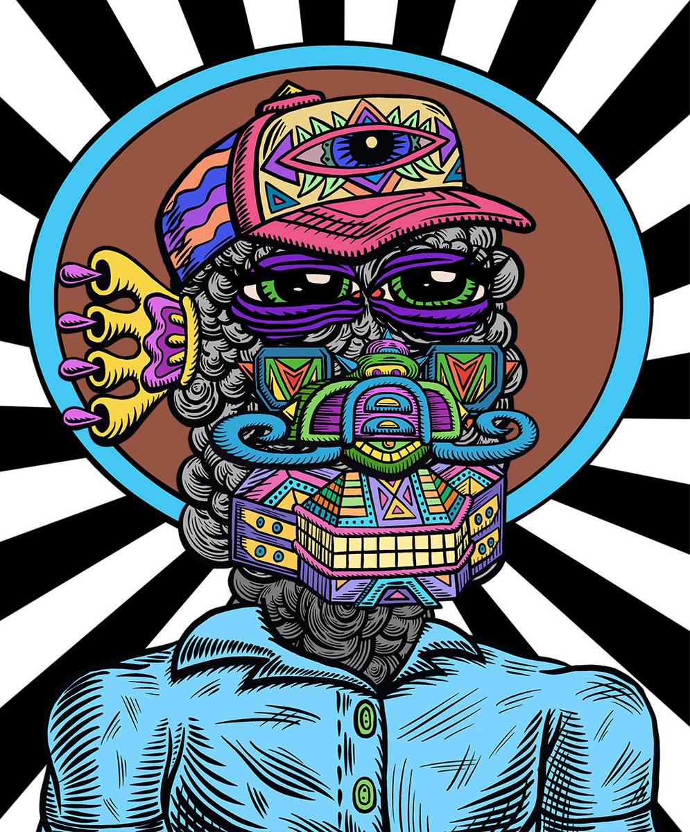 Yo <a href="/BoredApeYC/">Bored Ape Yacht Club 🍌</a>, any #BAYC holders looking for a spirit guide in the 5th dimension?

Check out <a href="/GalakticGangNFT/">Galaktic Gang</a>

Art by Chris Dyer <a href="/positivecreator/">Chris Dyer</a>

Real 🌎 street artist/painter known in skateboard &amp; psychedelic culture

Web3 utilities w/ an S

Hemp🌳planted to offset mint

🍄💜