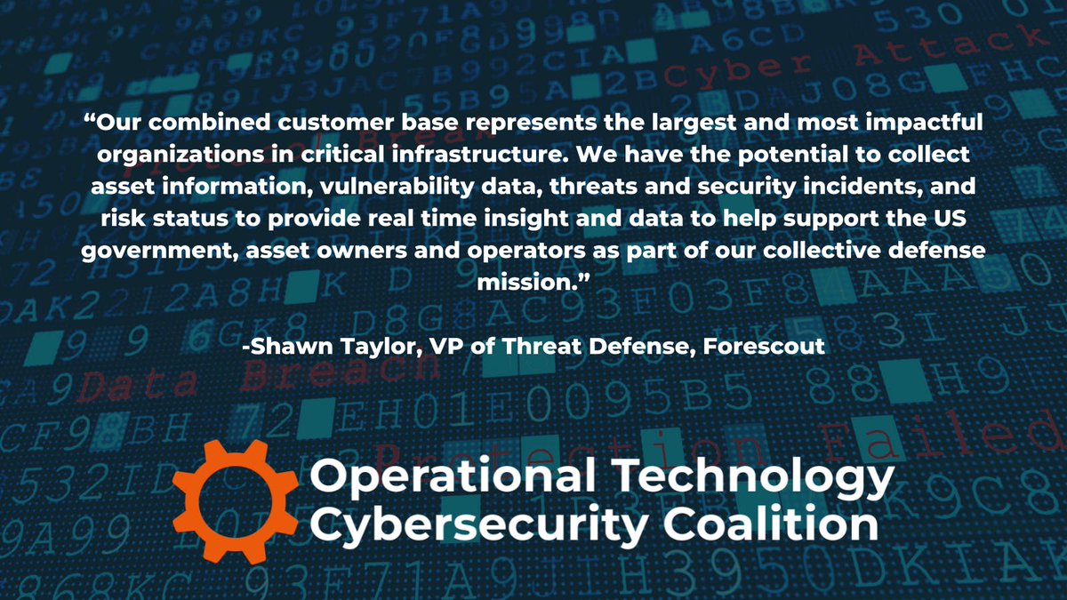 nagoboy's tweet photo. We’re honored to serve as a founding member of the Operational Technology Cybersecurity Coalition – where we will support the work of the government, asset owners, and operators as part of our collective defense mission. Learn More here: https://t.co/zOm30jcwqs https://t.co/V8UJIUz5ry