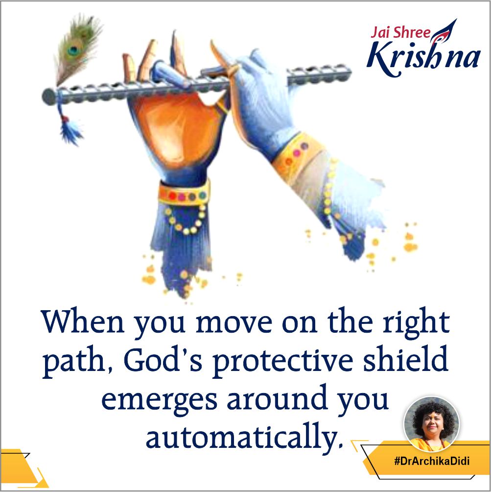 When you move on the right path, God’s protective shield emerges around you automatically.
-The #BhagavadGita 

#MotivationalQuotes #quote #quotes #quoteoftheday #AajKaMantra #ThoughtOfTheDay 
#wednesdaythought #PositiveVibesOnly #YashBOSS #peace #war #PositiveVibes #God
#HariOm