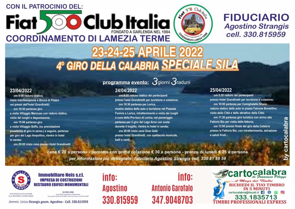 500clubitalia's tweet photo. Il 23, 24 e 25 aprile, uno speciale evento in stile #SlowDrive per il Coordinamento di Lamezia Terme: il 4° giro della Calabria❤️, occasione perfetta per scoprire una magnifica Regione a bordo delle nostre 500! https://t.co/HKtVxDZEpH