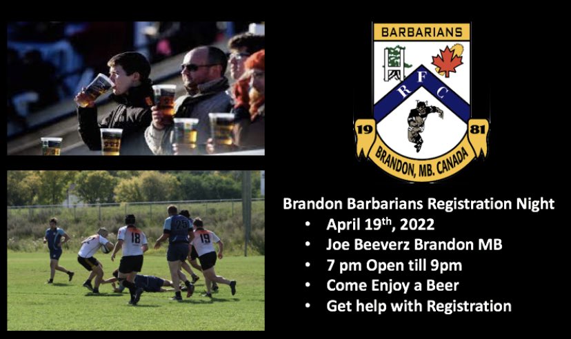 HEYOOOO Calling all new old and current Barbs! If your keen on playing rugby this year we are hosting our annual registration night at Joe Beeverz for Mens and Womens! It’s starting at 7pm come enjoy a free beer and get signed up for the season!