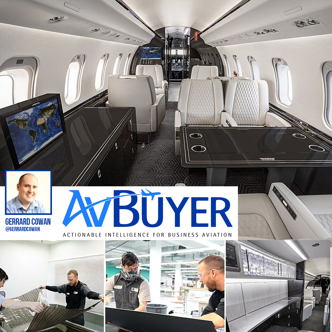 AviationCamber's tweet photo. New vs Refurbished? Re-veneered vs. Replaced? @AvBuyer's @GerrardCowan explores how jet operators looking to upgrade their aircraft can balance sustainability with budget (and quality).
Gerrard had top experts weigh in, including our very own Thomas Chatfield!
#GottaJet https://t.co/2ggSST3Ui2