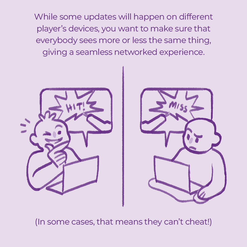 NobleSteedAU's tweet image. In our mission to share our knowledge with others within the industry, here&apos;s a short explainer comic about networking! Not the sort about making connections, the sort about making multiplayer games 🥰

🧵1/2
#indiedev #gamedev #PhotonEngine