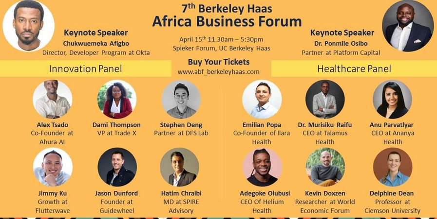 UCB African Studies (@ucbafrica) on Twitter photo This Friday, April 15 11:30 to 5:30. The 7th Annual Haas Africa Business Forum with <a href="/HaasAfrica/">Africa Business Forum @ Berkeley-Haas</a>. Details and tickets here: abf-berkeleyhaas.com #UCBAfrica#AfricaMatter #berkeleyhaas #africa #innovation #tech #fintech #healthtech #investment #emergingmarkets #ai #blackinAI This Friday, April 15 11:30 to 5:30. The 7th Annual Haas Africa Business Forum with <a href="/HaasAfrica/">Africa Business Forum @ Berkeley-Haas</a>. Details and tickets here: abf-berkeleyhaas.com #UCBAfrica#AfricaMatter #berkeleyhaas #africa #innovation #tech #fintech #healthtech #investment #emergingmarkets #ai #blackinAI