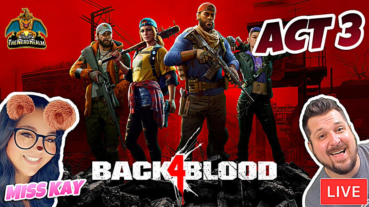 The_Nerd_Realm's tweet photo. Live Streaming Back 4 Blood now on YouTube: https://t.co/9h4yeAuIAS
& Twitch: https://t.co/TWbYTn3g5H
Act 3 w/ Miss Kay!
#Back4Blood #Zombies #MissKay #LiveStream #TheNerdRealm #YouTube #Twitch #Gaming https://t.co/T9MtjS2KqV