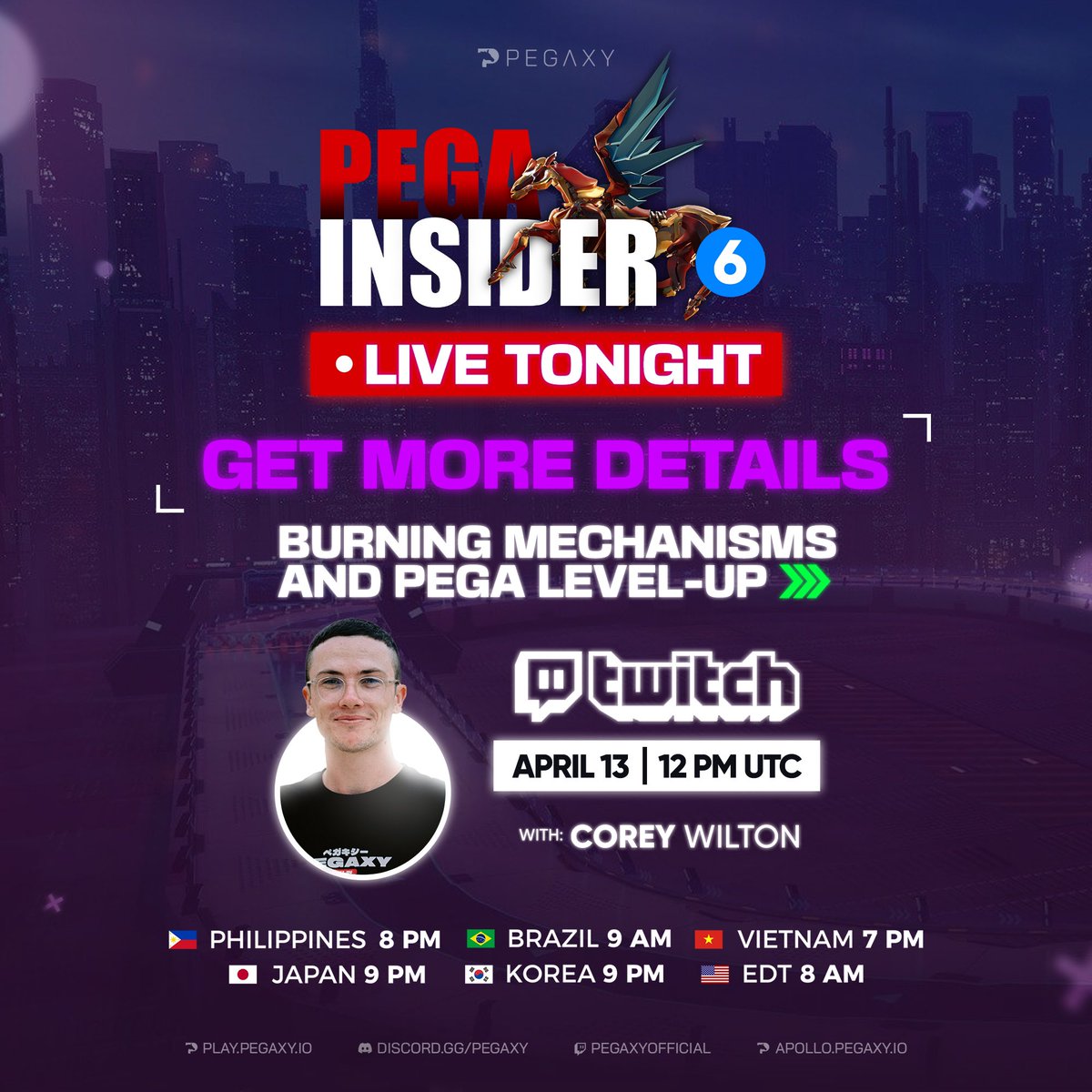 Set your alarms! ⏰ 

The 6th Pega Insider is due tonight. Once again, Corey Wilton will answer ALL of your questions specially about the upcoming updates, new Burning Mechanisms + Pega Fusion. 🔥