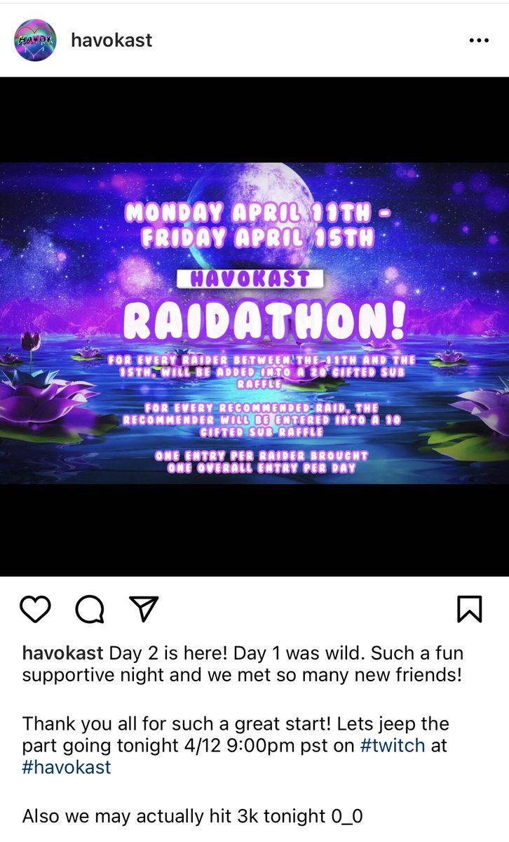 Andy_Havok's tweet photo. โค๏ธโค๏ธโค๏ธ9:00pm pst tonight :) day 1 was amazing lets keep the party going!! Getting close to 3k follows #twitch #havokast #raidathon #stream #love #support #community https://t.co/aNxoZgpjJV
